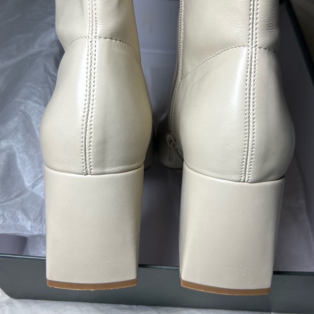 Silent D Carina Ankle Boots Ivory Oatmilk Napa Block Heel size EU 41 / US 10.5 - Picture 8 of 10